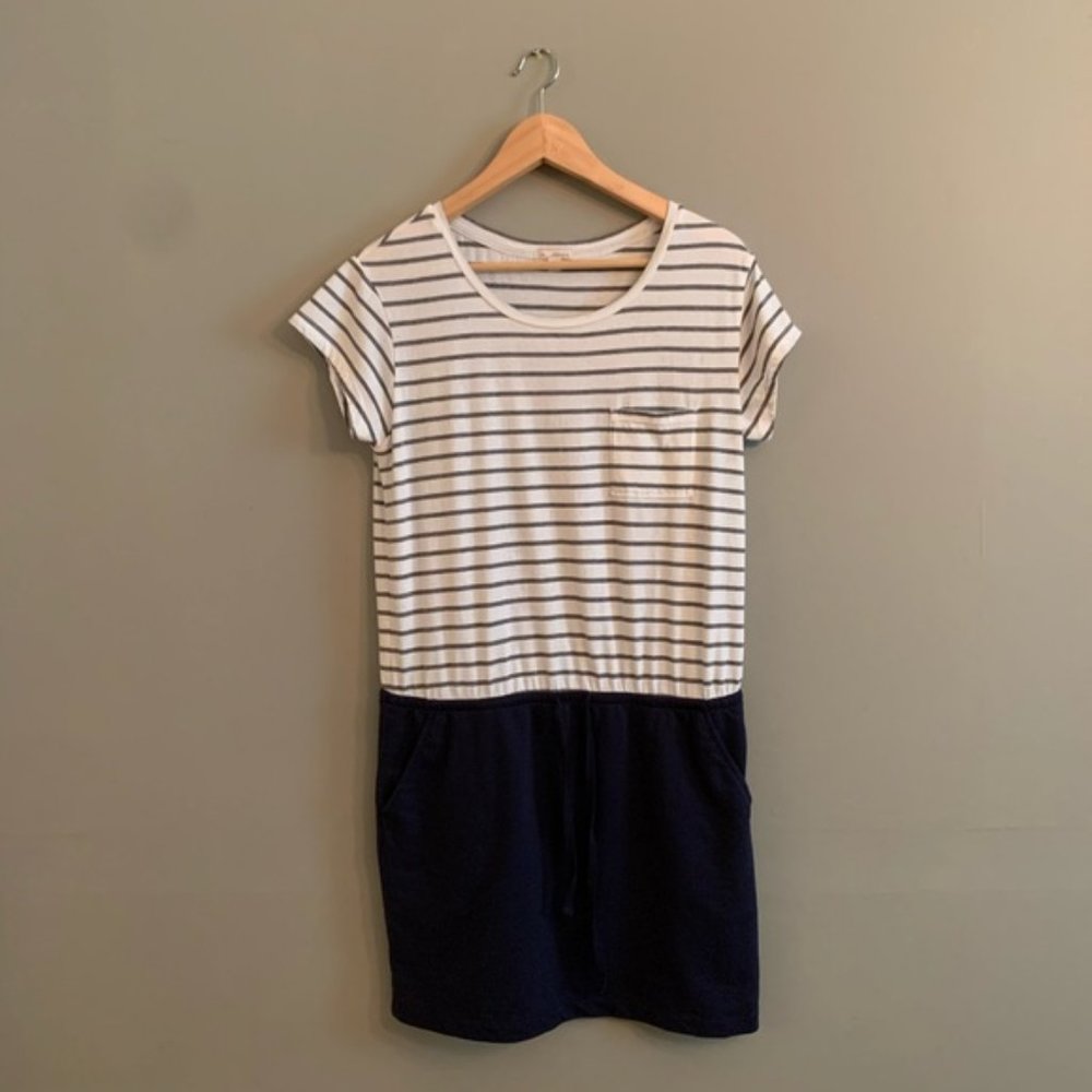 Gap Striped T-Shirt Dress XS White & Navy